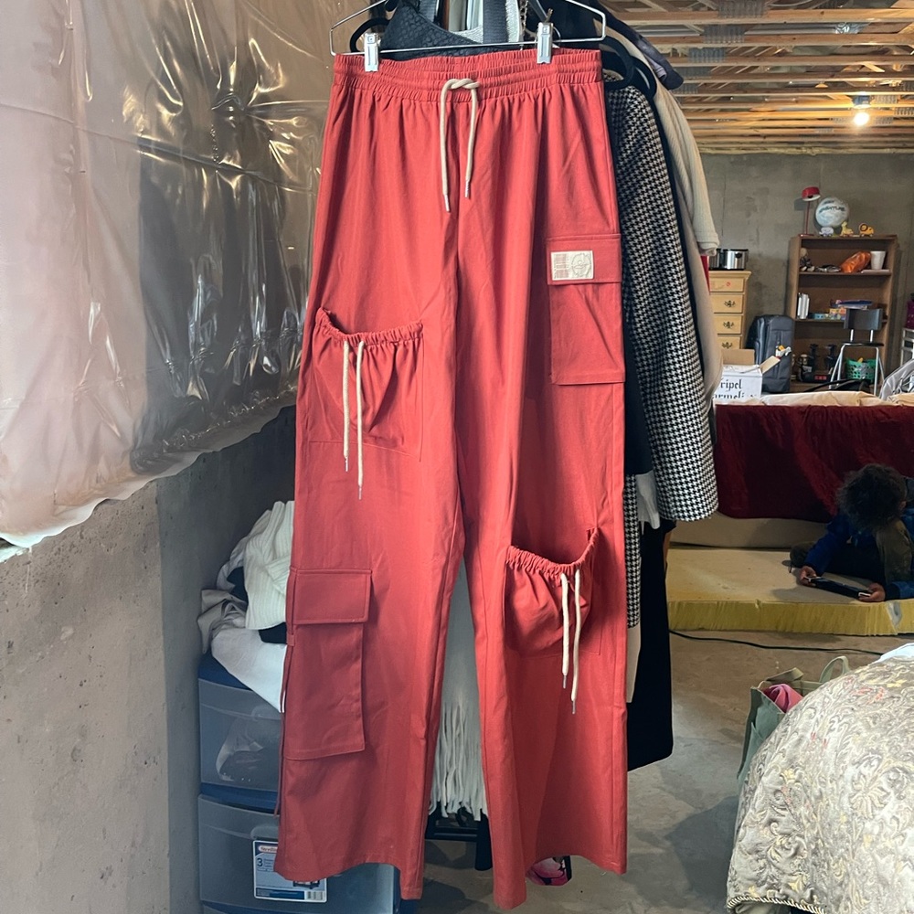 Orange Cargo Pants